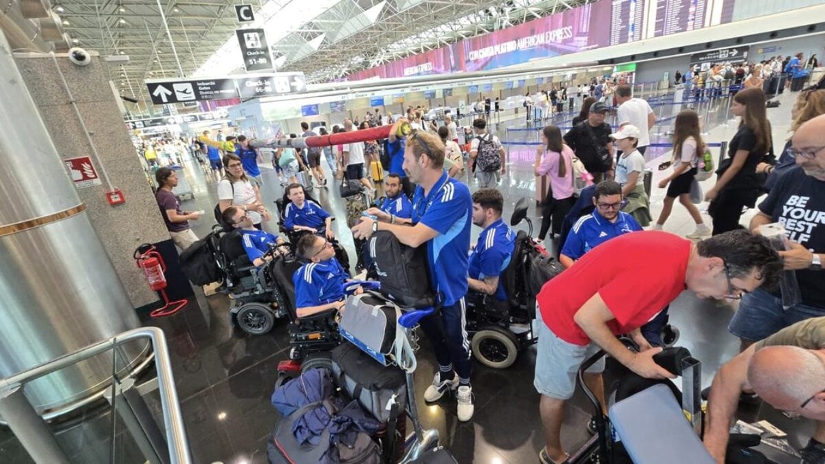 Gli atleti paralimpici in aeroporto