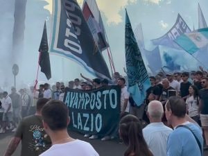 Protesta dei tifosi della Lazio contro Lotito