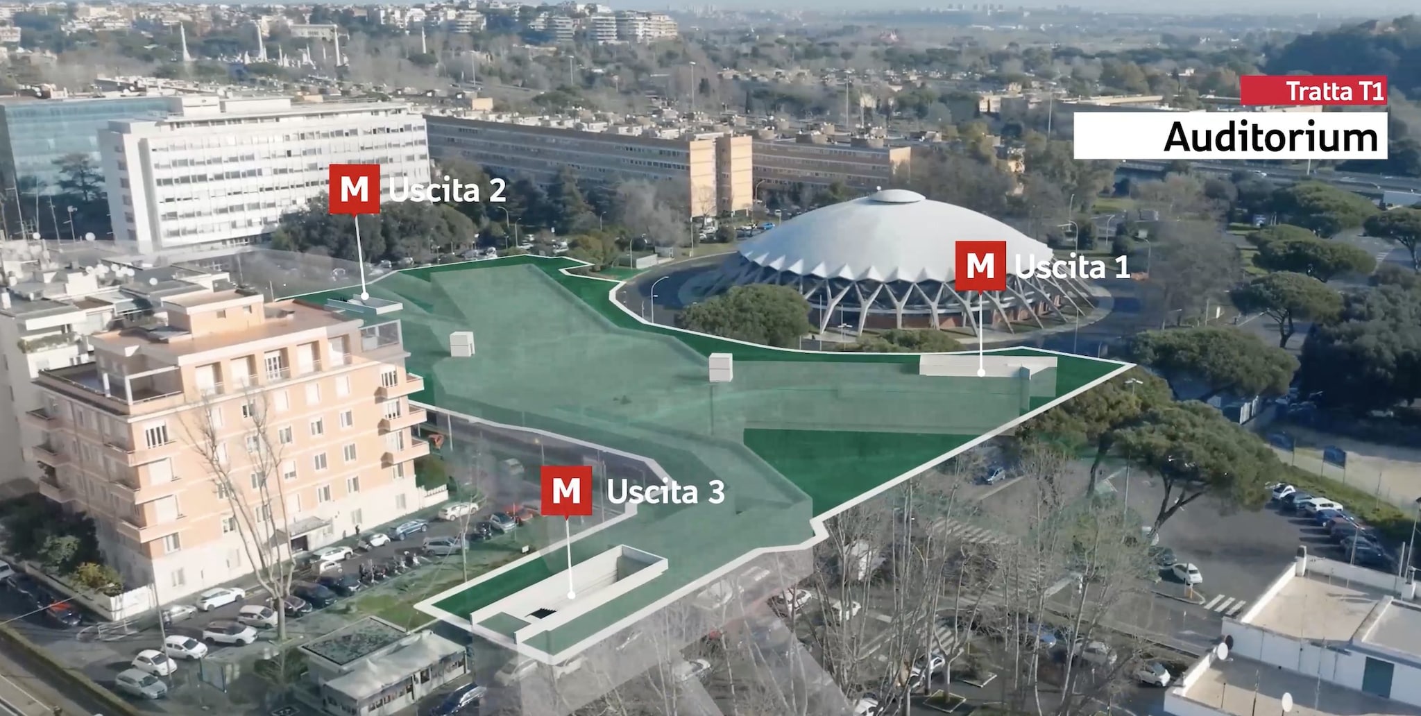 Lo schema della nuova fermata Auditorium (Da Roma Metropolitane)