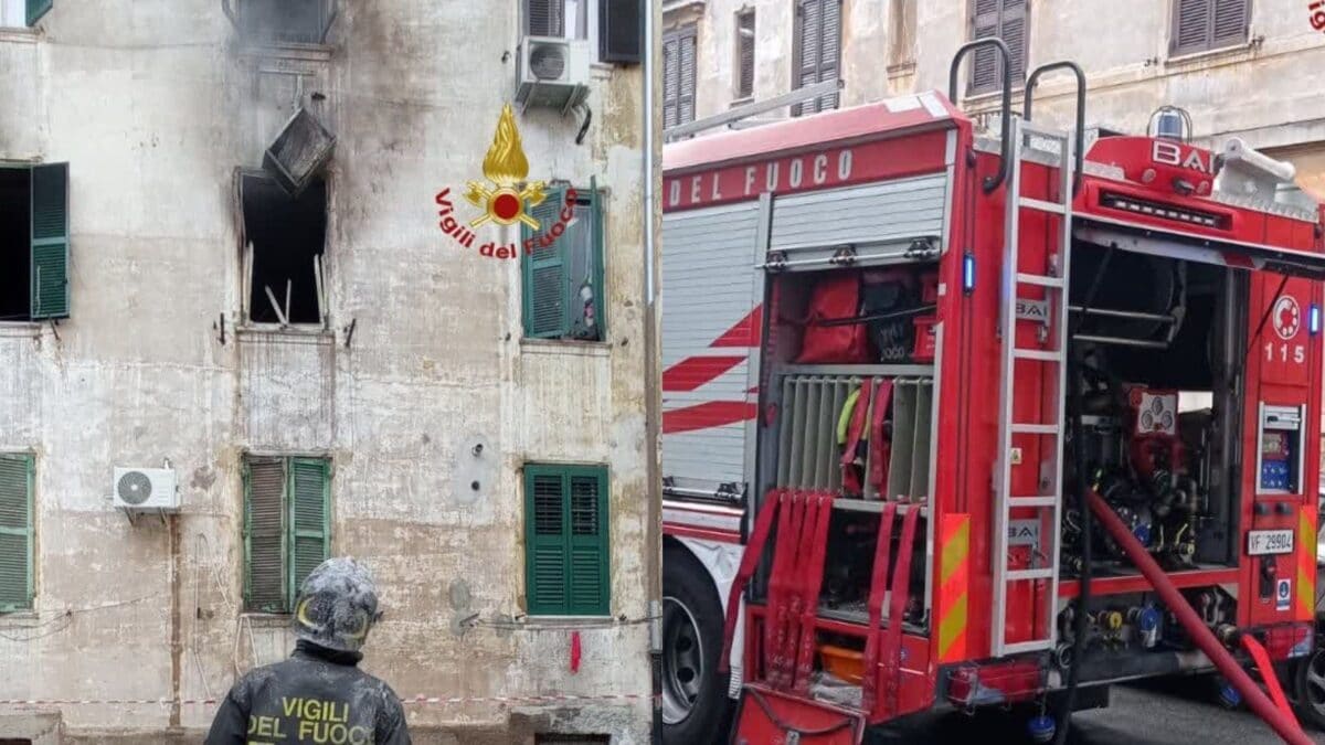 L'incendio a Testaccio.