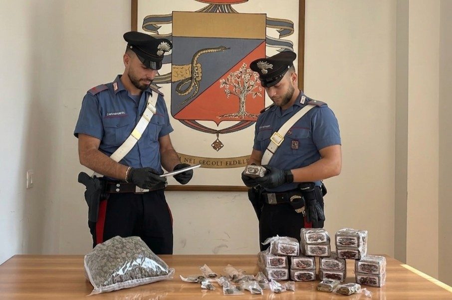 La droga sequestrata dai carabinieri a Ladispoli.