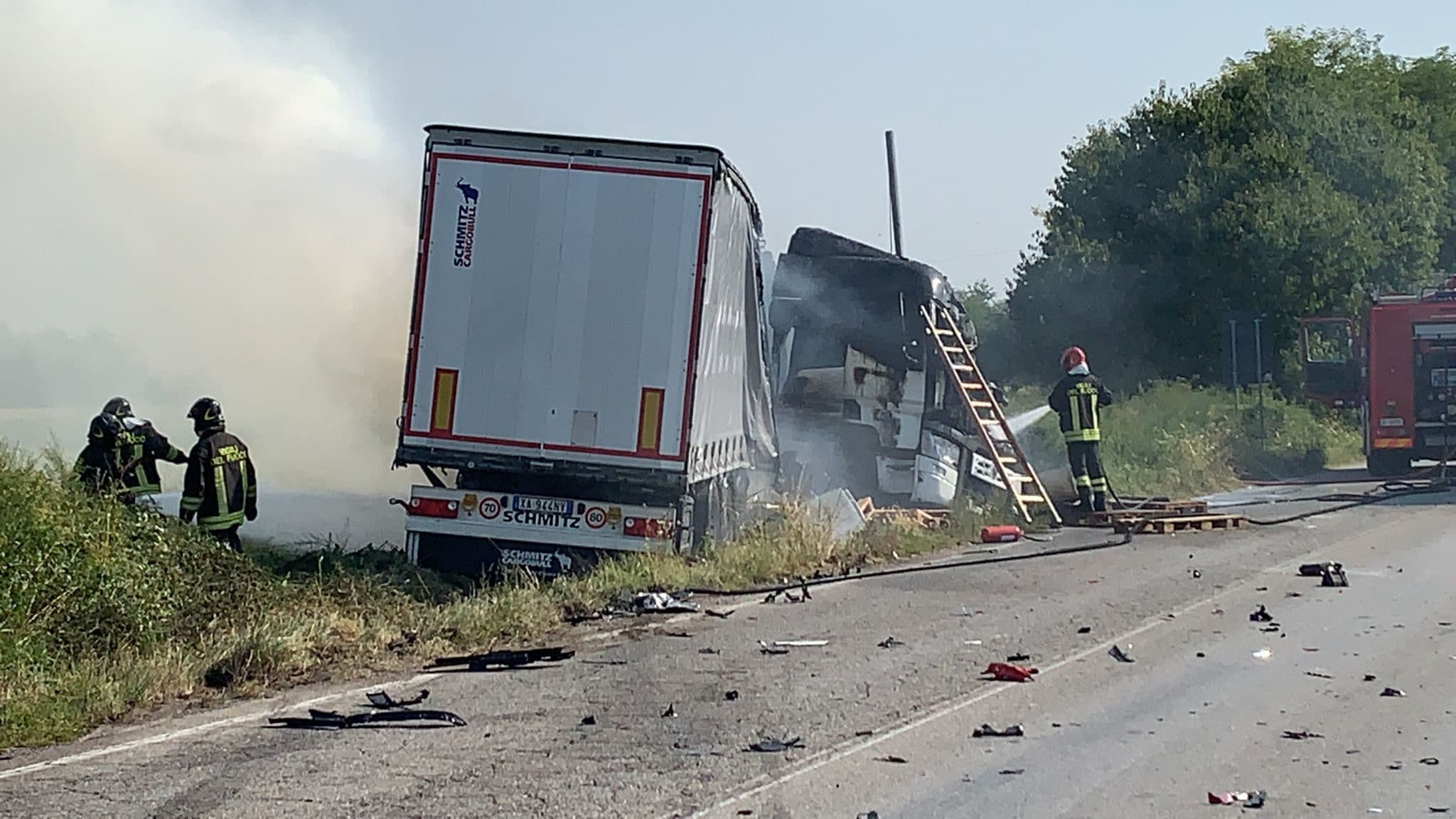 L’incidente a Cambiago (Foto per gentile concessione dalla testata Primalamartesana.it)