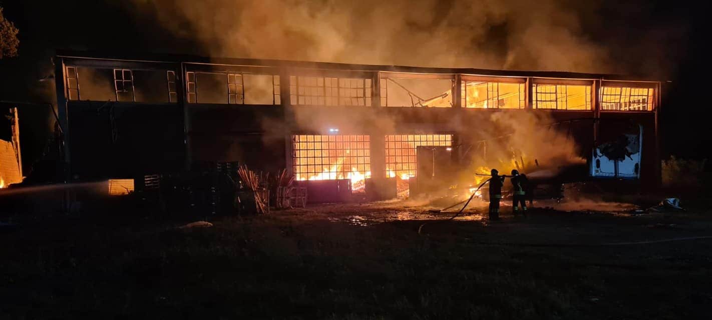 Una foto dell’incendio (Fonte: sindaco di Codogno)