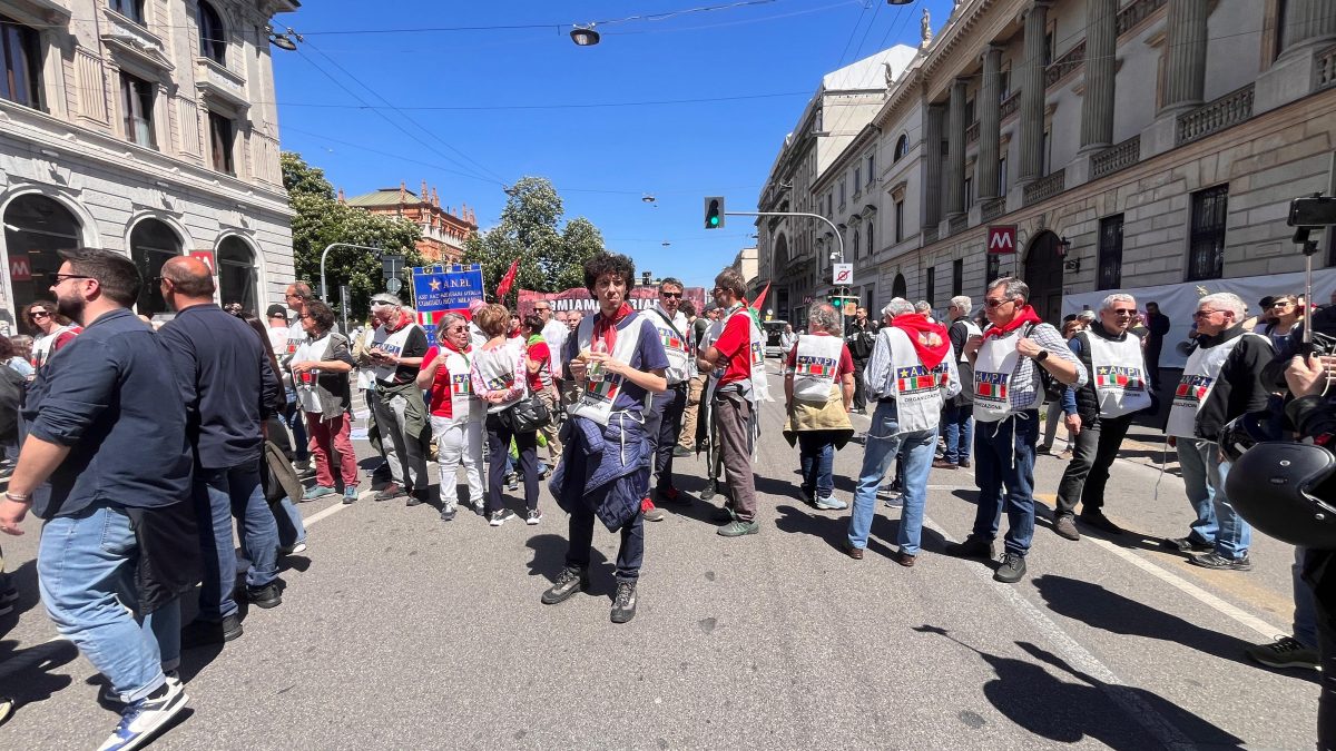 La manifestazione del 25 aprile dello scorso anno a Milano