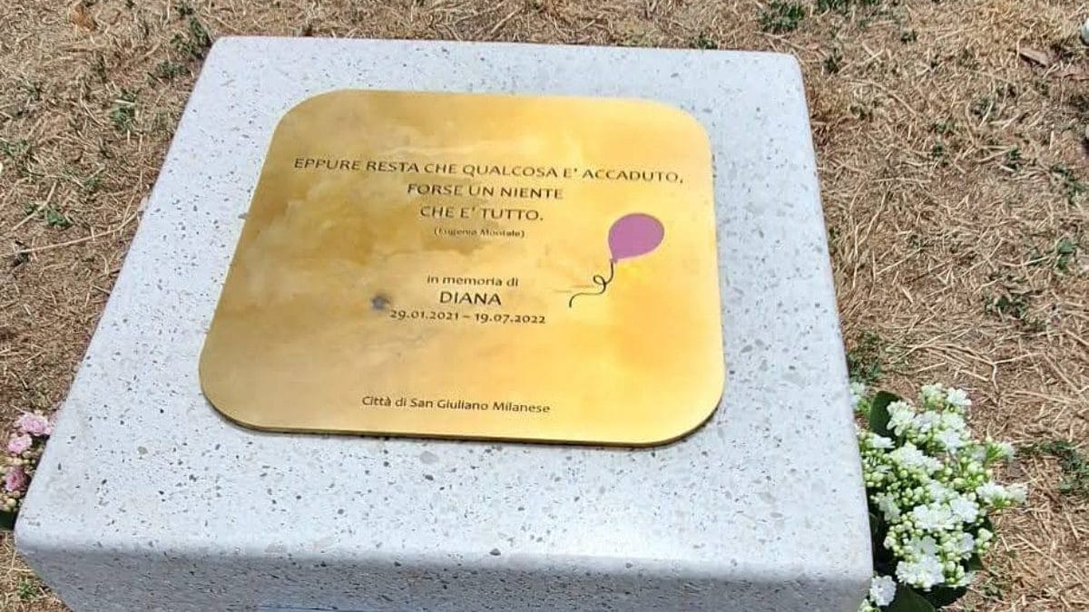 La pietra posata a San Giuliano Milanese in ricordo di Diana Pifferi (foto da Facebook)