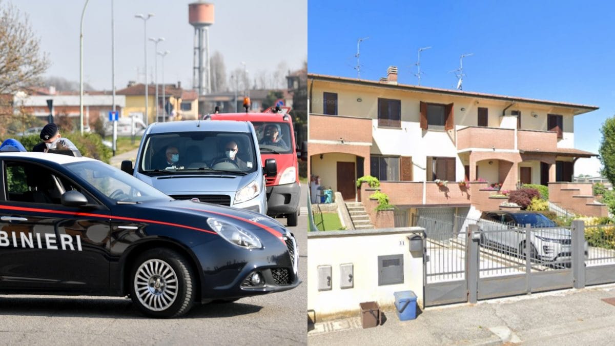 La villetta a schiera in via Giovanni Bassi a Castiraga Vidardo dove si è consumato l’omicidio–tentato suicidio