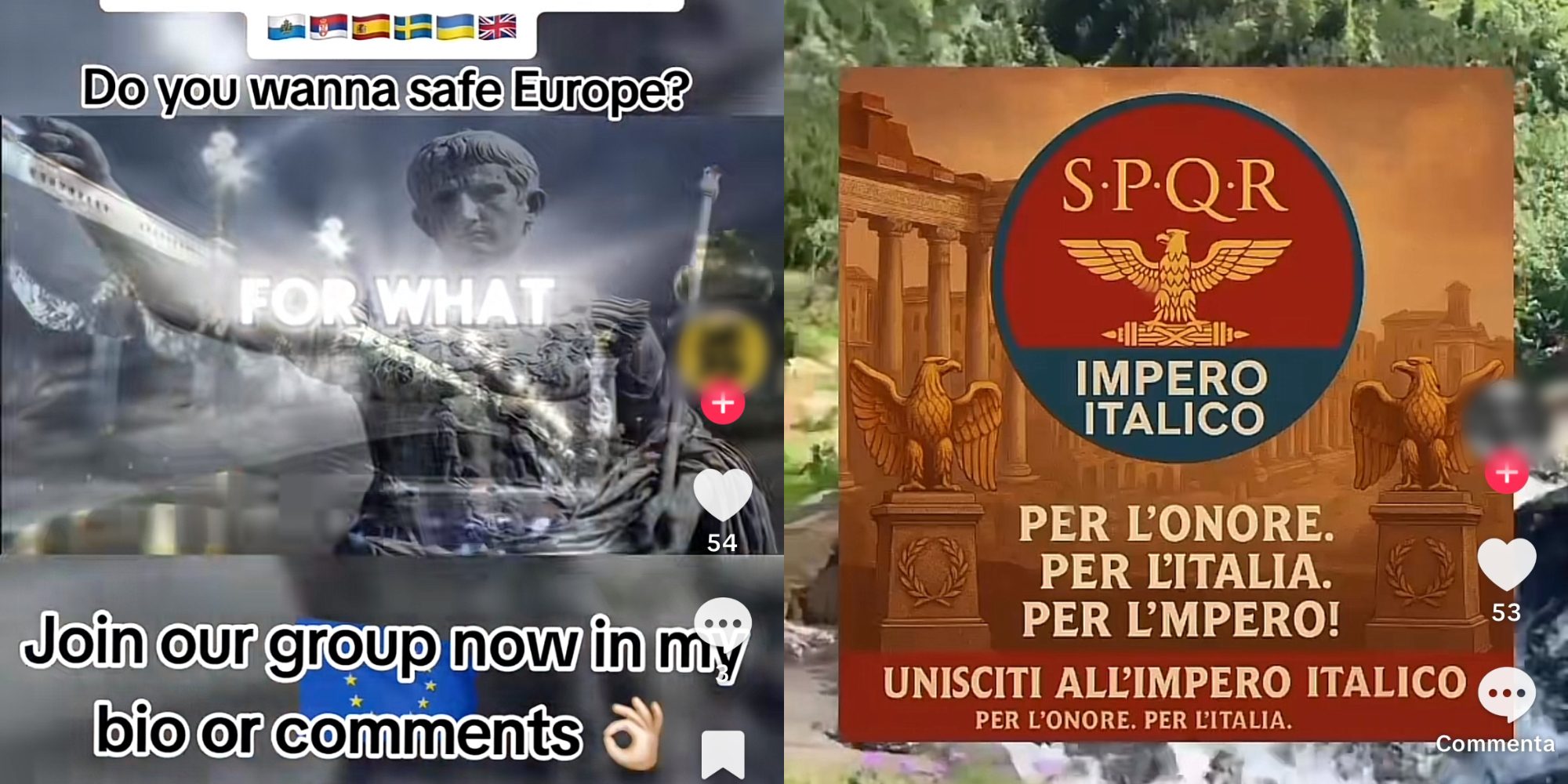 TIKTOK – Gli screen di alcuni video postati dai membri di PES