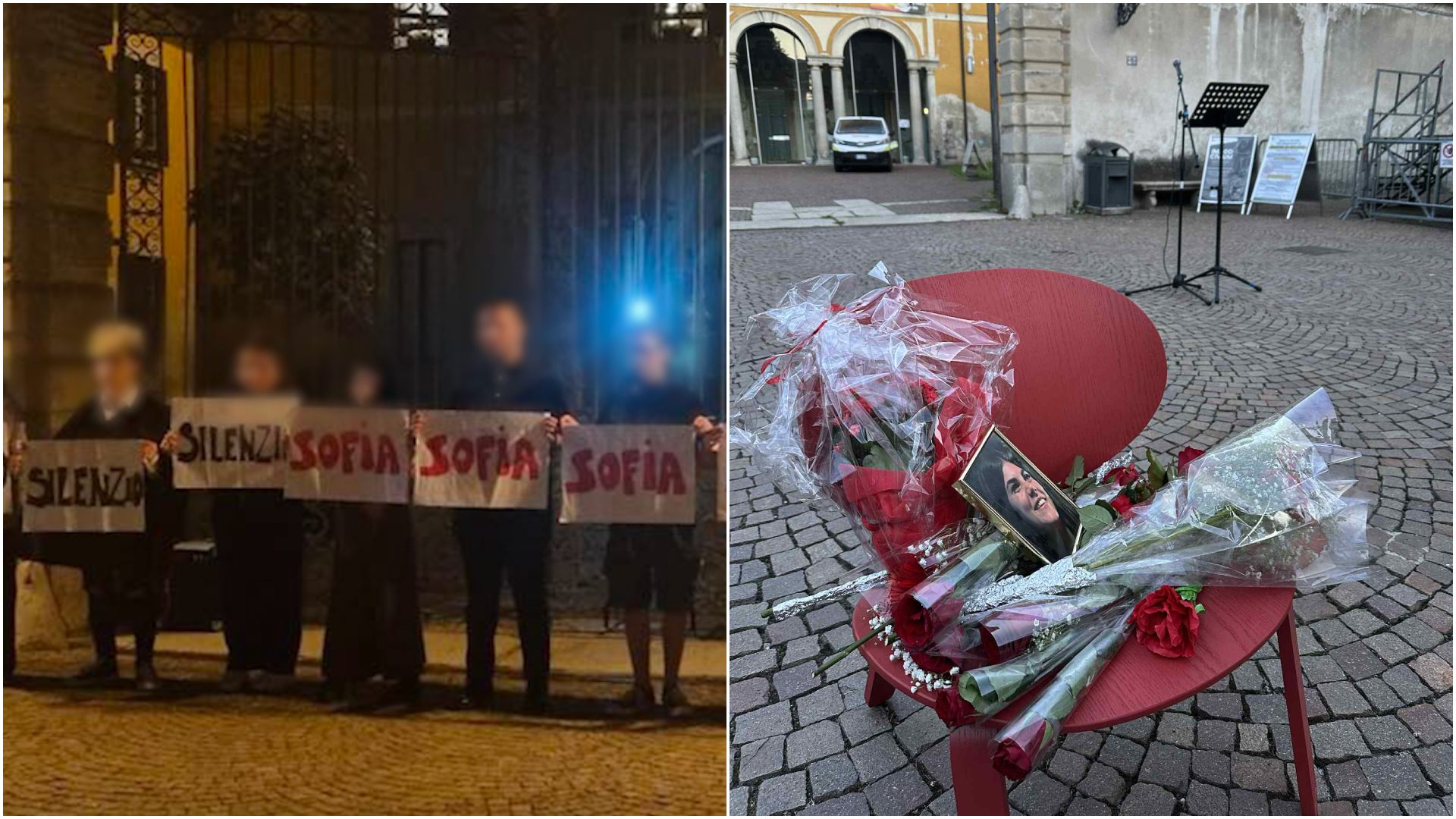Alcuni momenti della cerimonia in ricordo di Sofia Castelli