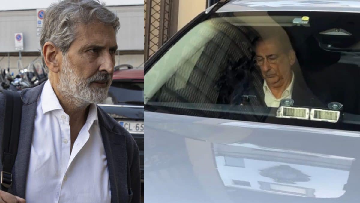 Giancarlo Tancredi e Beppe Sala fuori da Palazzo Marino a Milano