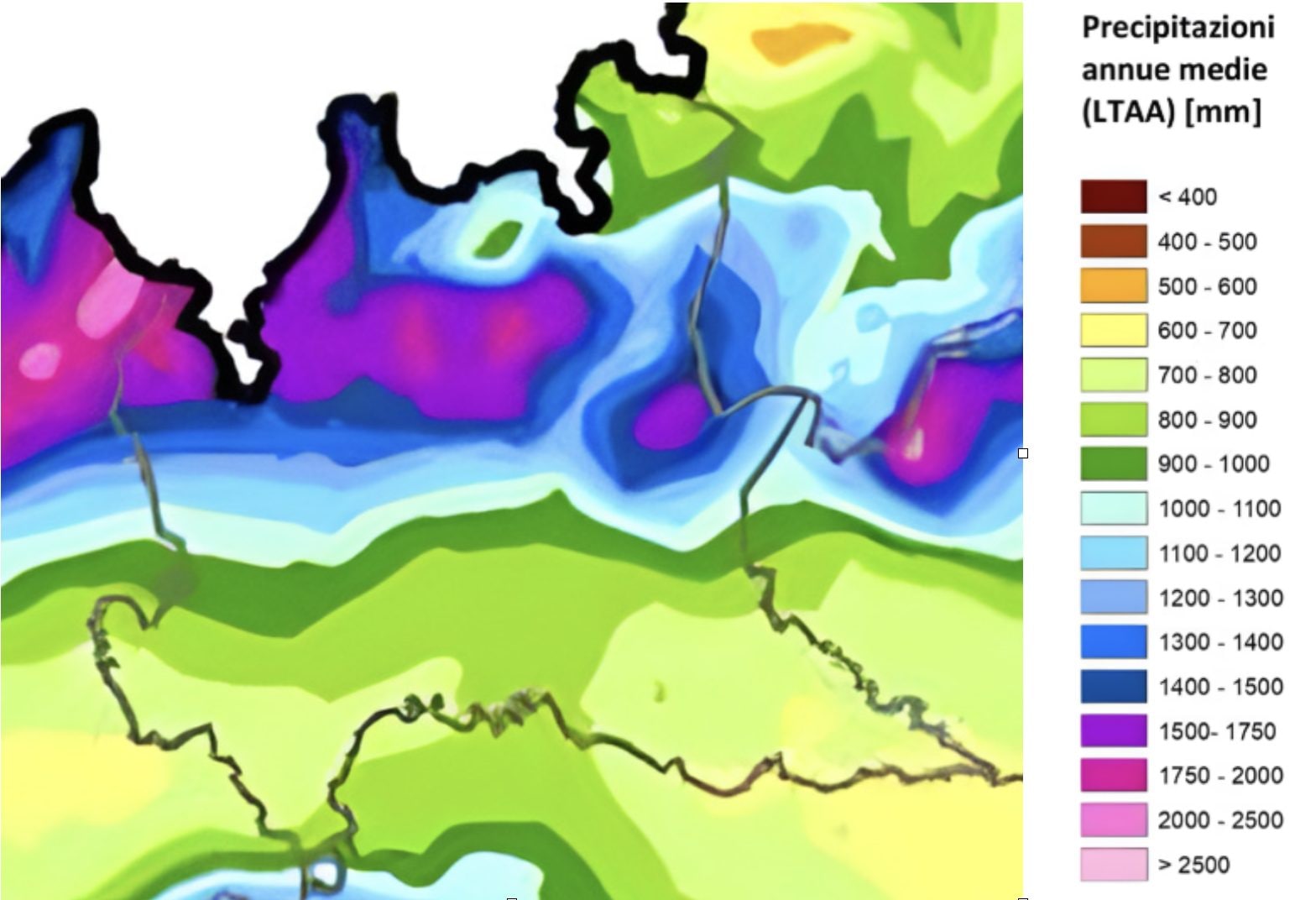 Figura 1 – andamento climatico delle precipitazioni nel territorio regionale lombardo – fonte dati ISPRA