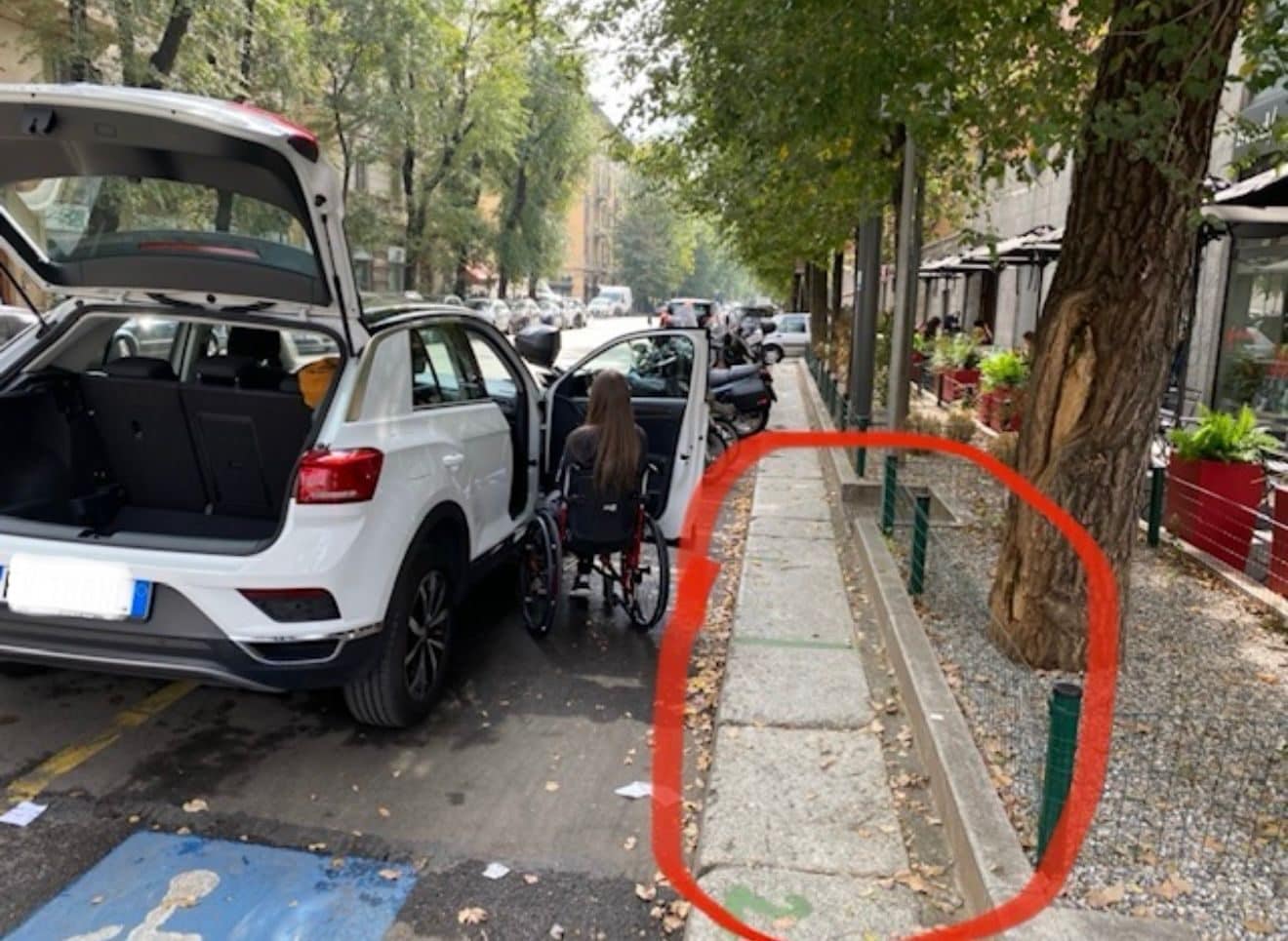 Parcheggio riservato ai disabili di Via Crema, angolo Viale Sabotino