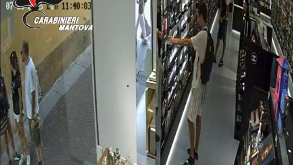 Un frame del video del furto (Fonte: Carabinieri di Mantova).