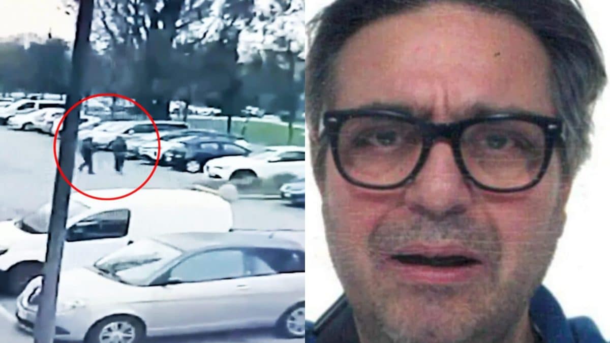 A sinistra: un frame dal video della telecamera di sorveglianza. A destra: Luigi Morcaldi.
