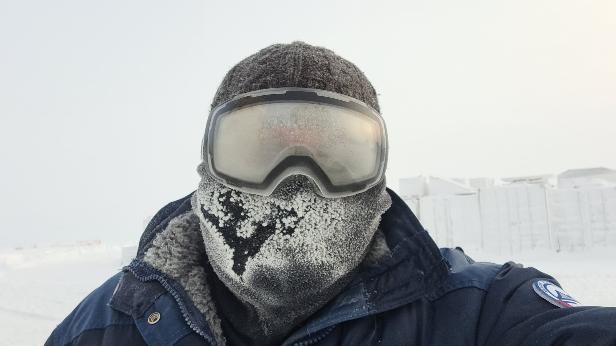 Gabriele Carugati in Antartide, dove la temperatura si aggira intorno ai –96 gradi percepiti