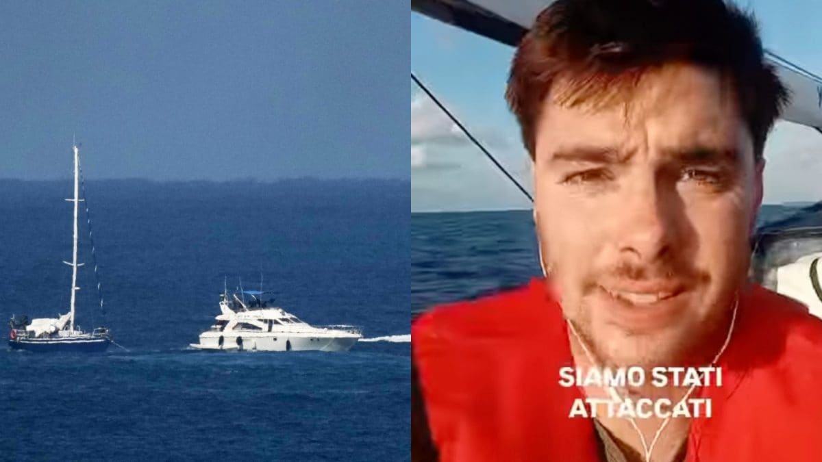 Il Consigliere regionale della Lombardia per il Partito Democratico Paolo Romano a bordo di una delle barche della Global Sumud Flotilla