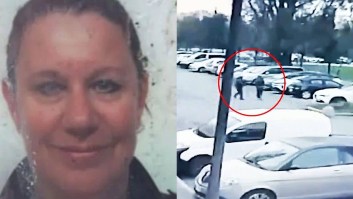 A sinistra: la vittima Luciana Ronchi. A destra: un frame dal video della telecamera di sorveglianza