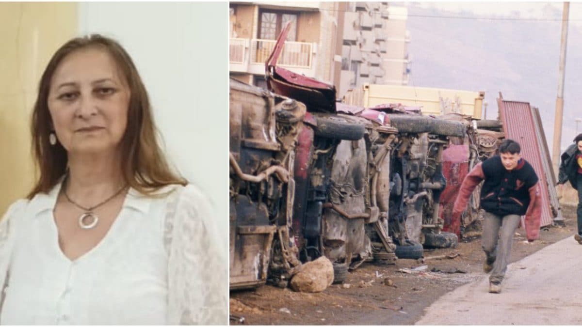 La giornalista Mensura Burridge e due civili bosniaci in fuga dai cecchini a Sarajevo nel 1993 (foto da LaPresse)