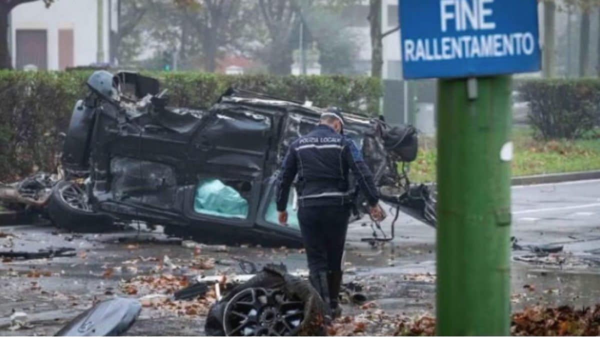 Un’immagine dell’incidente a Milano