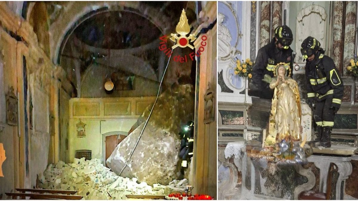 La frana che si è abbattuta su Brienno domenica 2 novembre (foto da vigili del fuoco)