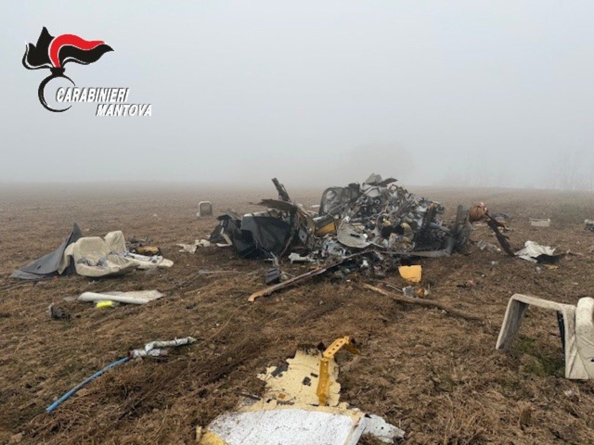 L’aereo precipitato nel Mantovano