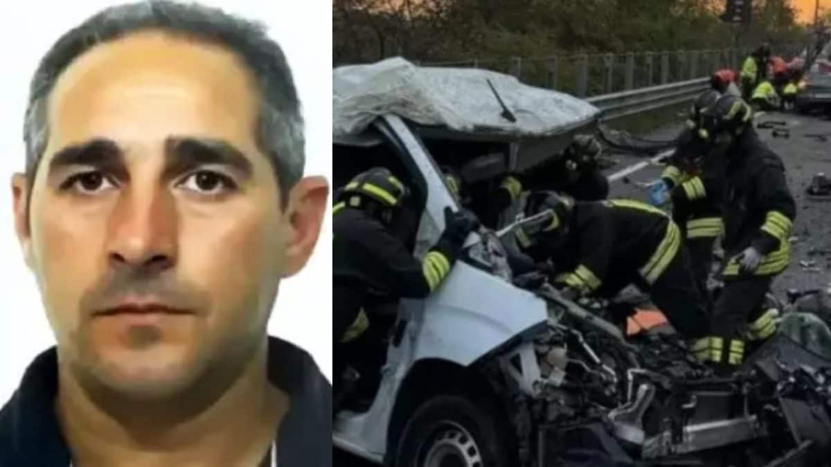 Il furgone di Oscar Angioletti, 62 anni, (foto) dopo il frontale con l’auto dove viaggiavano gli amici Denis Cannata e Clinton Sala, 21 e 23 anni.