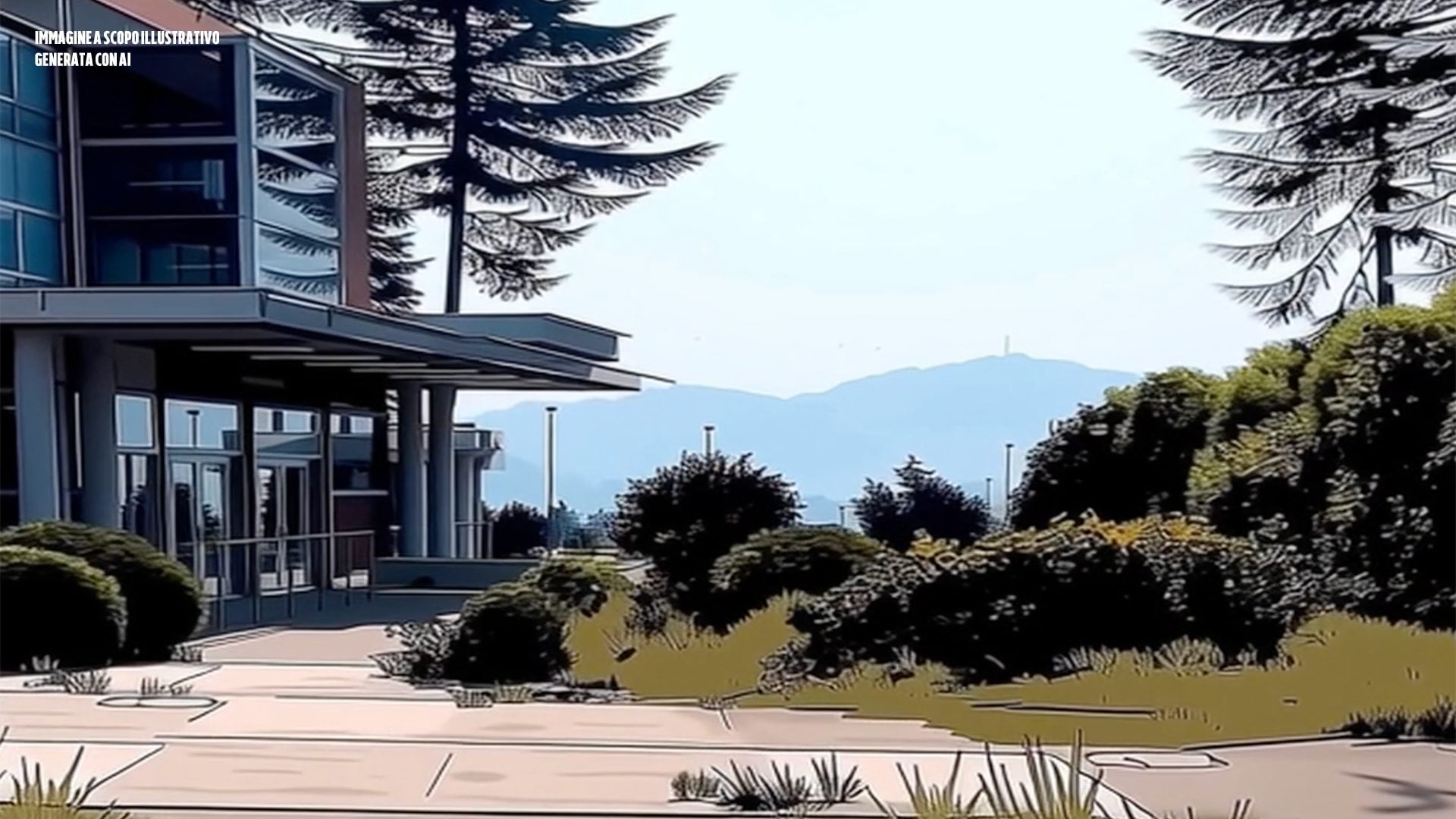 Ricostruzione grafica a scopo illustrativo generata con IA della palestra in cui è stato arrestato Rino Bonifacio nel 2017