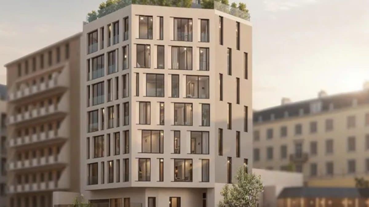 Il rendering del progetto edilizio di viale Papiniano 48 a Milano