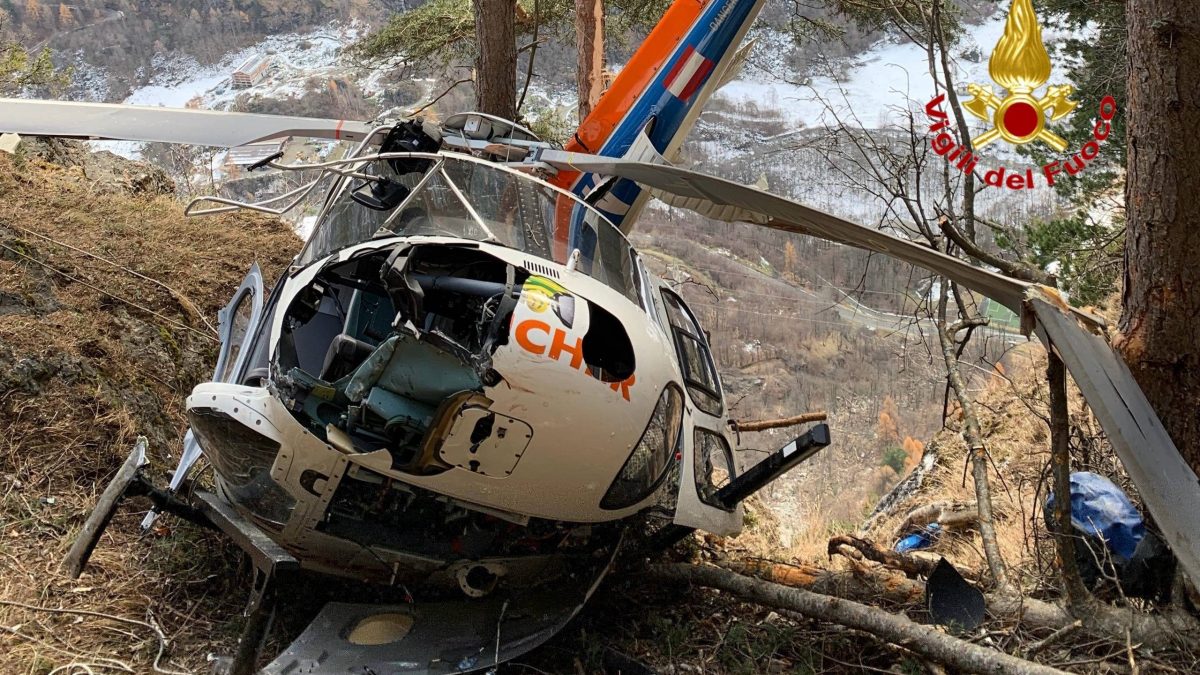 L’elicottero precipitato a La Prese