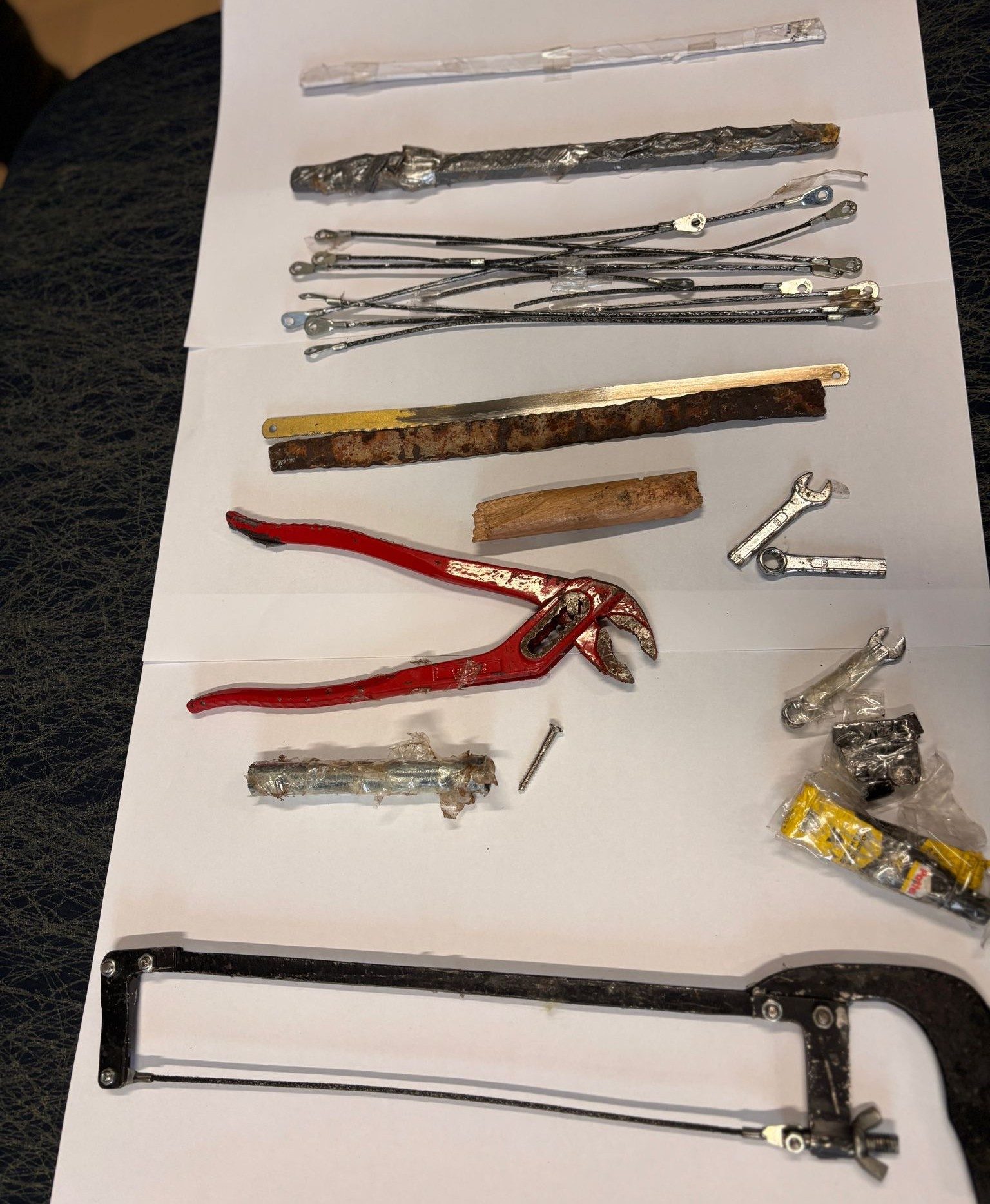 Gli attrezzi utilizzati per la fuga 