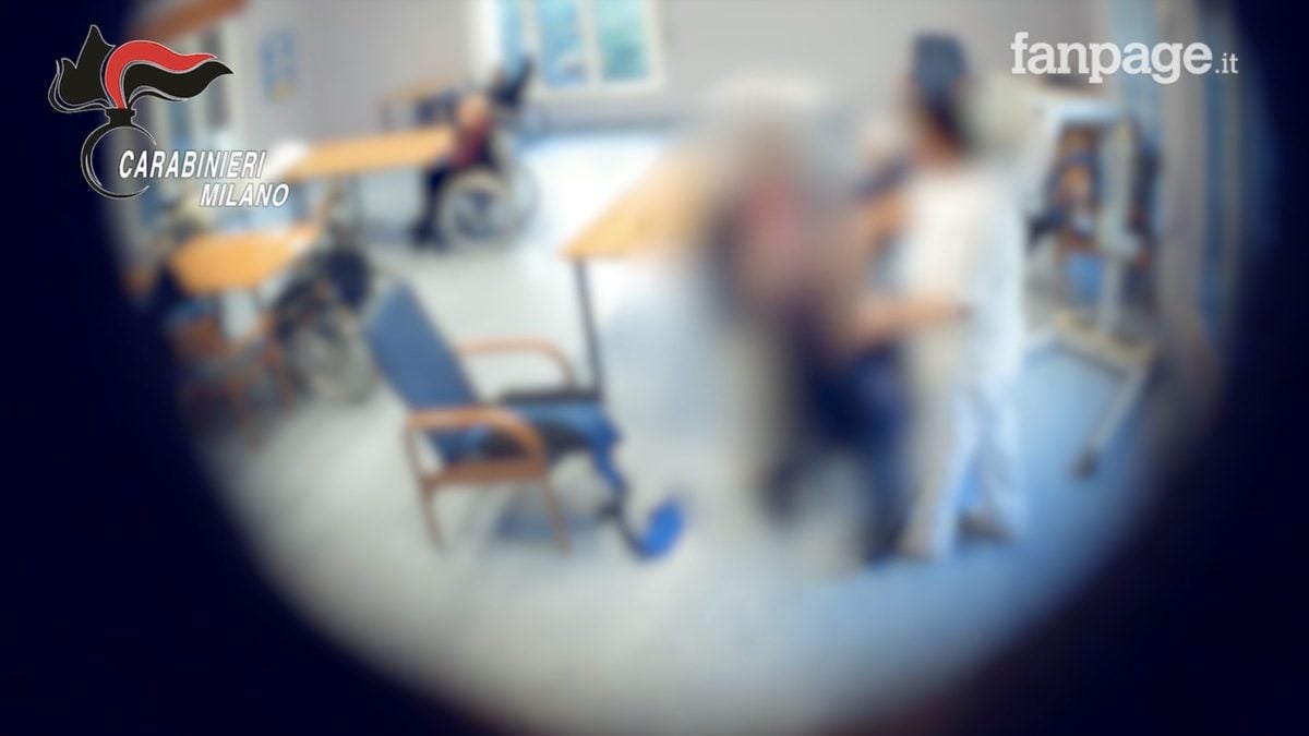 Un frame delle telecamere di videosorveglianza all’interno della Rsa di Parabiago