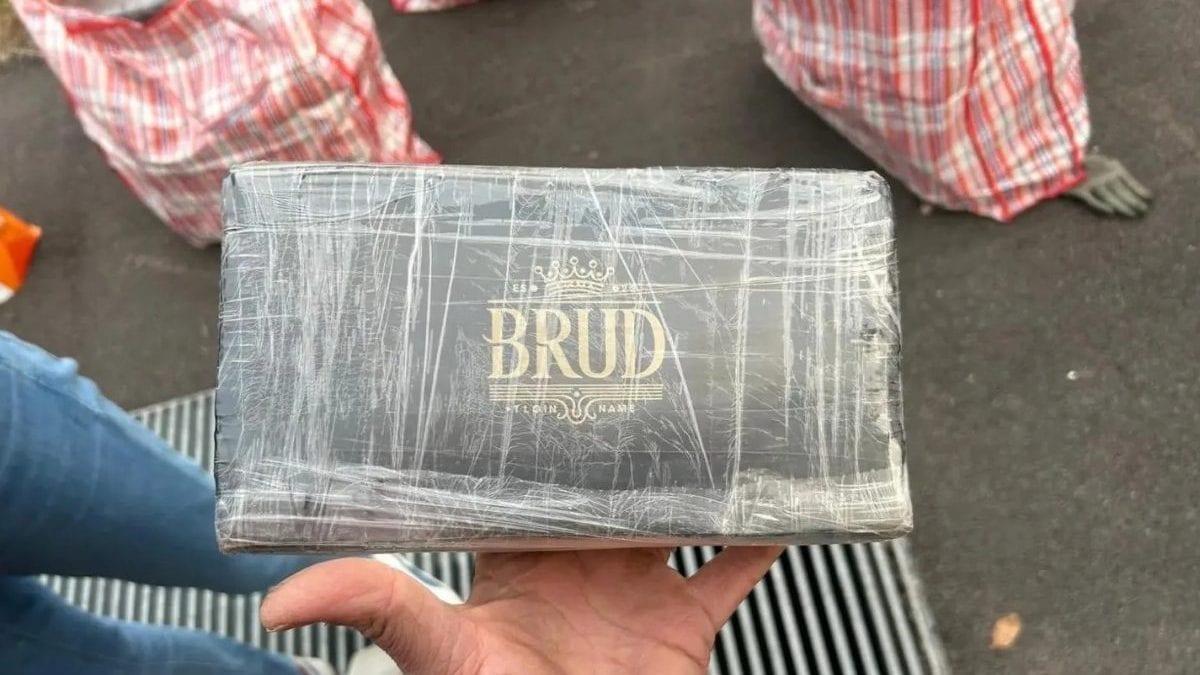 Uno dei 150 panetti di cocaina sequestrati a Bergamo (foto da guardia di finanza di Brescia)