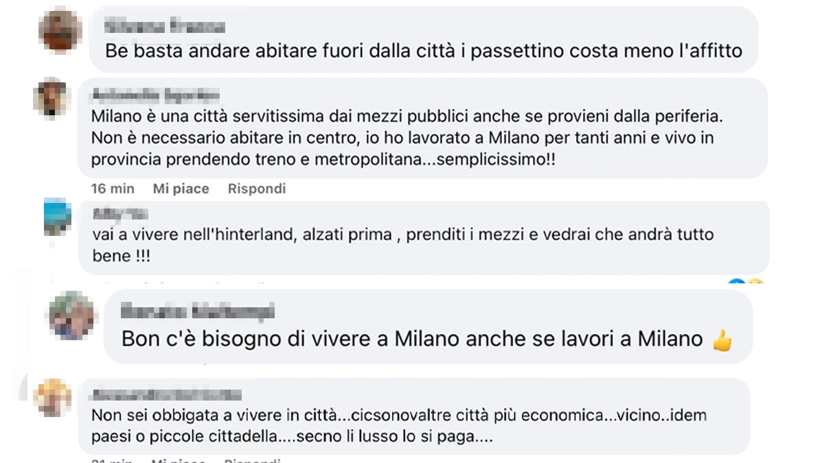 I commenti sui social