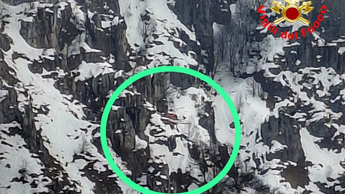 Il canalone Bobbio sul monte Resegone (foto da vigili del fuoco)