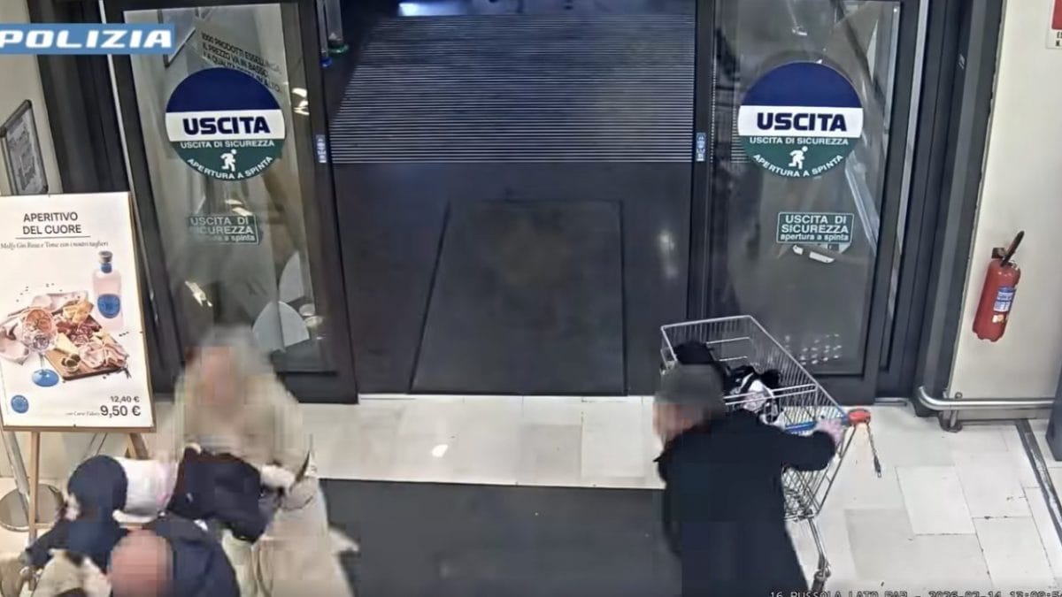 Il momento del tentato rapimento della bimba (dal video diffuso dalla Polizia)