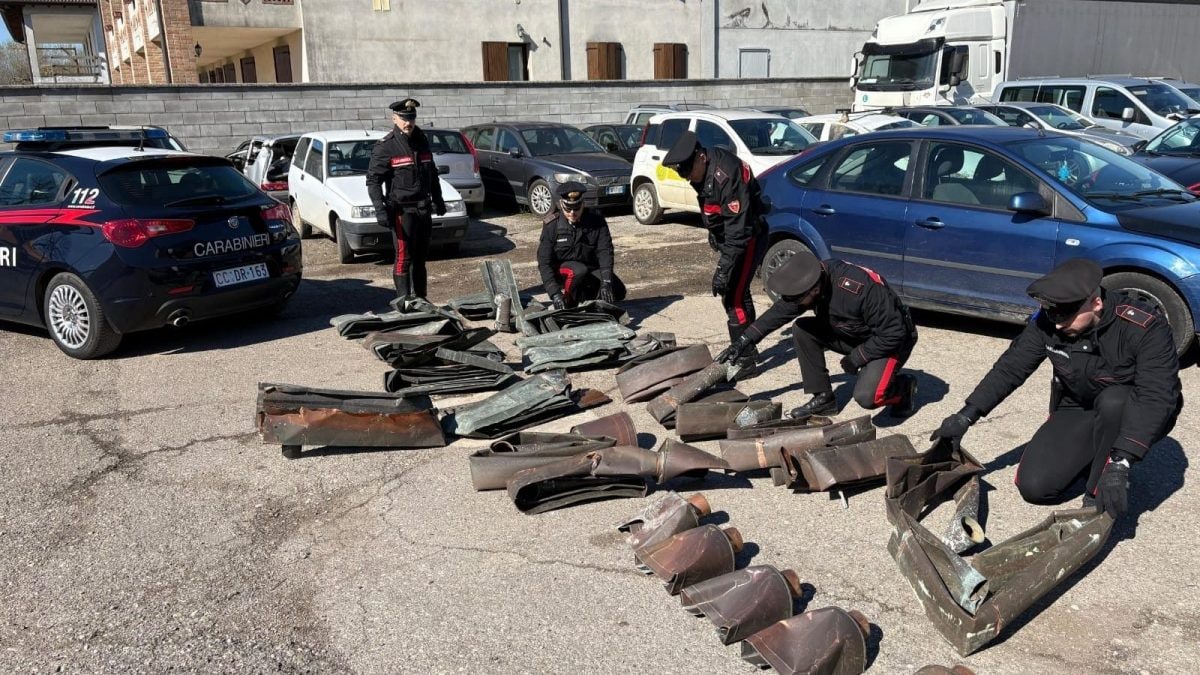 Il rame recuperato dai carabinieri