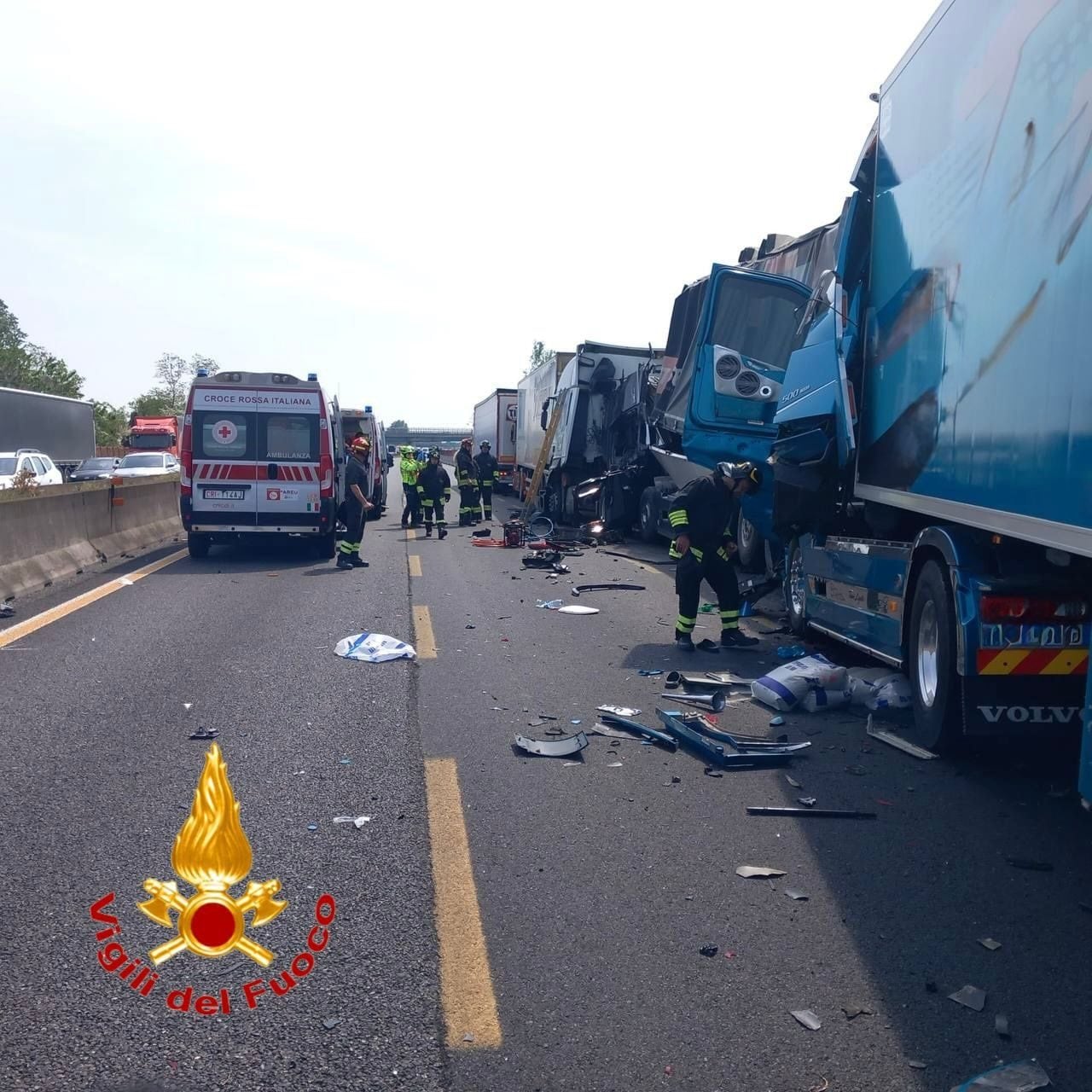 Il luogo del maxi tamponamento sull’autostrada A1