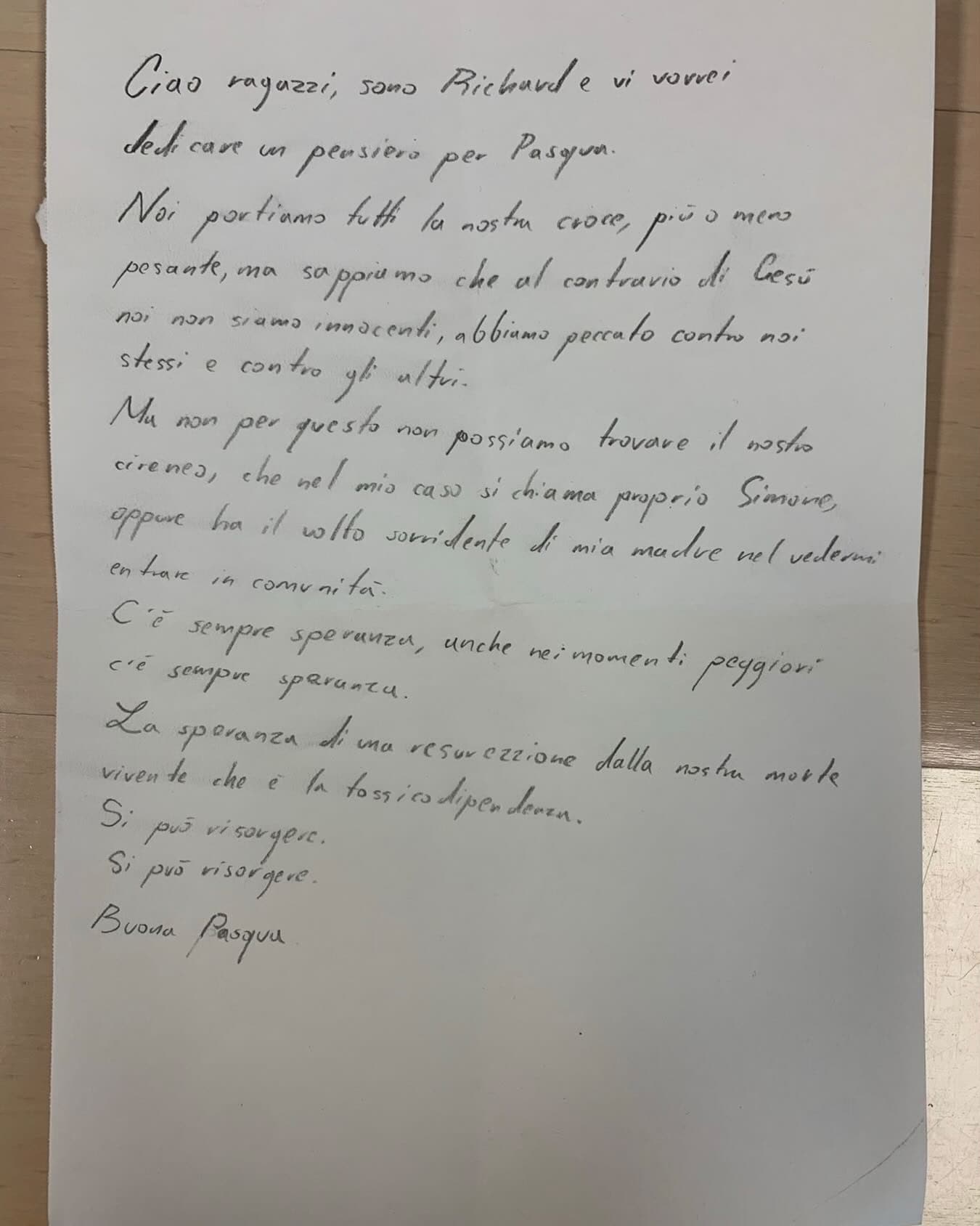 La lettera di Richard