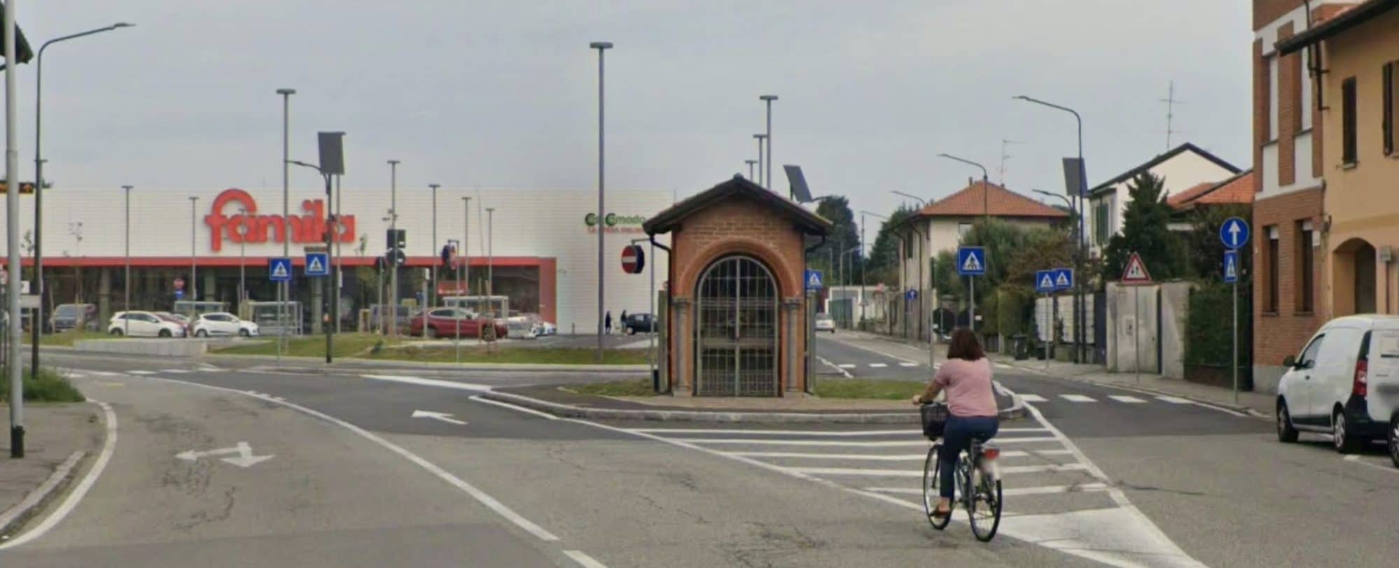 La cappella della Madonna del Rosario prima dell’incidente (foto Google Maps)