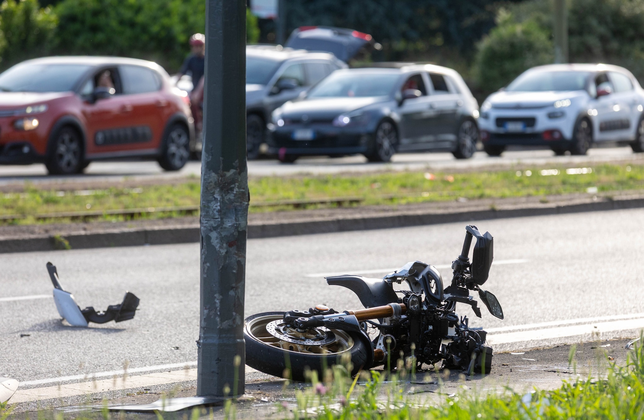 La moto coinvolta nell’incidente