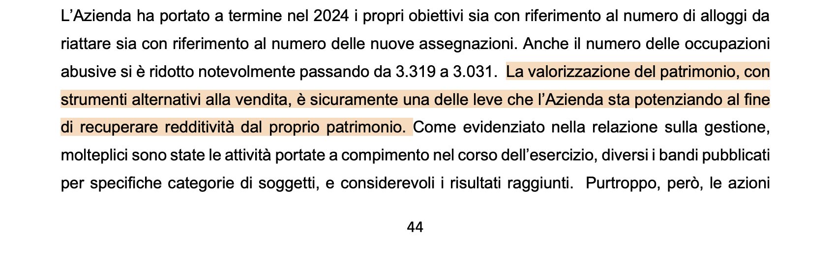 Dalla relazione del collegio sindacale al bilancio consuntivo 2024 di Aler Milano