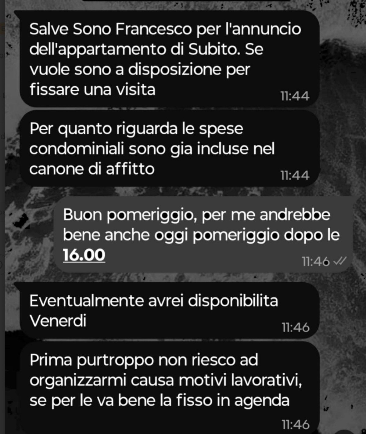 Uno screen della conversazione
