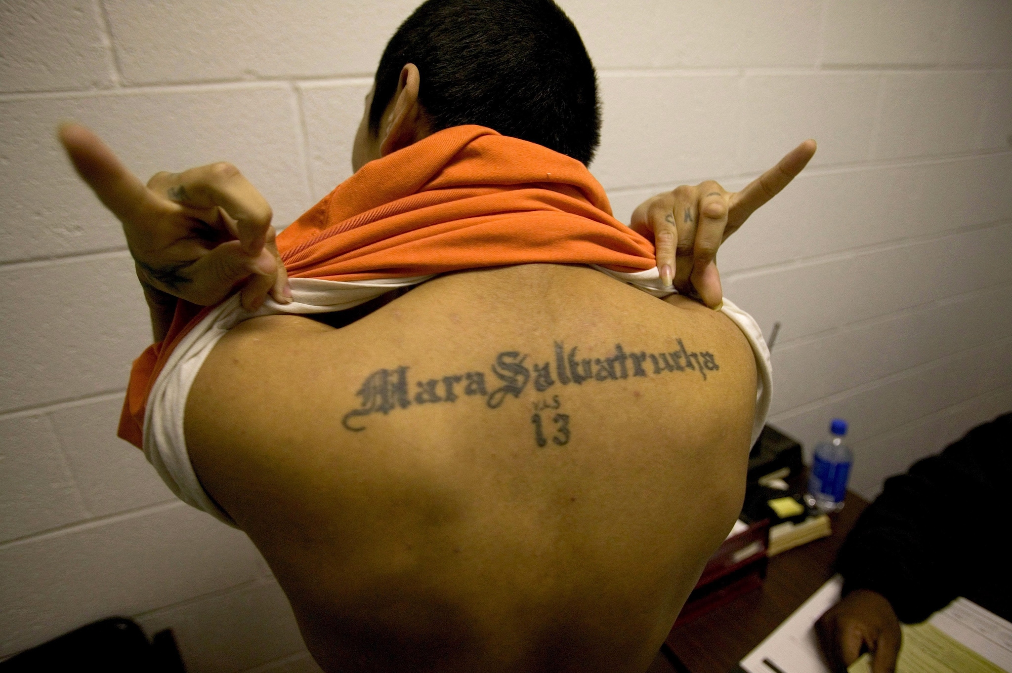 Un tatuaggio della Mara Salvatrucha (foto da Getty)