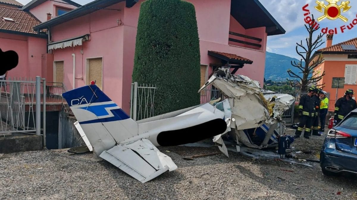 L’ultraleggero precipitato a Valbrembo