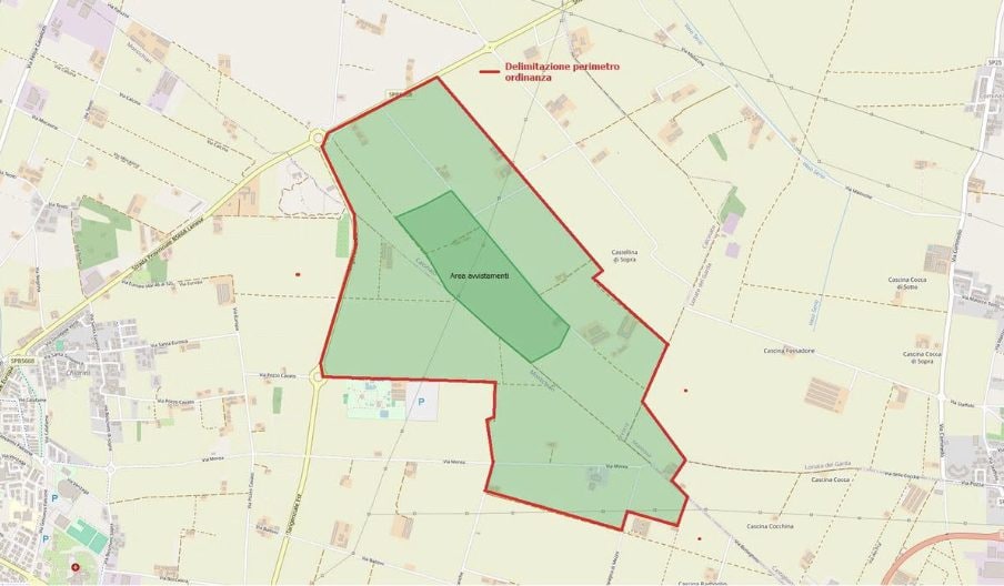 L'area delimitata nell'ordinanza comunale