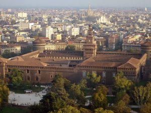 Vista dall'alto del Castello Sforzesco