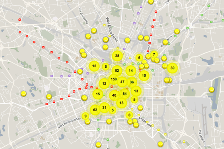 Mappa degli eventi del Fuorisalone 2017.