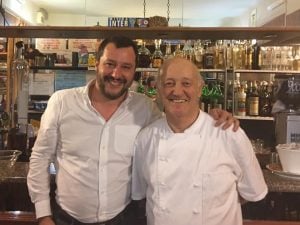 Mario Cattaneo con Matteo Salvini