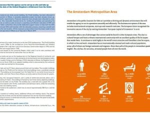 Pagine dei due dossier per la candidatura a ospitare l’Ema a confronto: a sinistra il documento italiano, a destra l’olandese