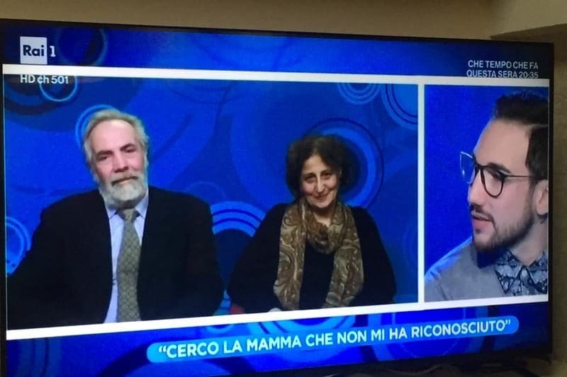 Emanuele Marini in uno screen della trasmissione "Domenica in"