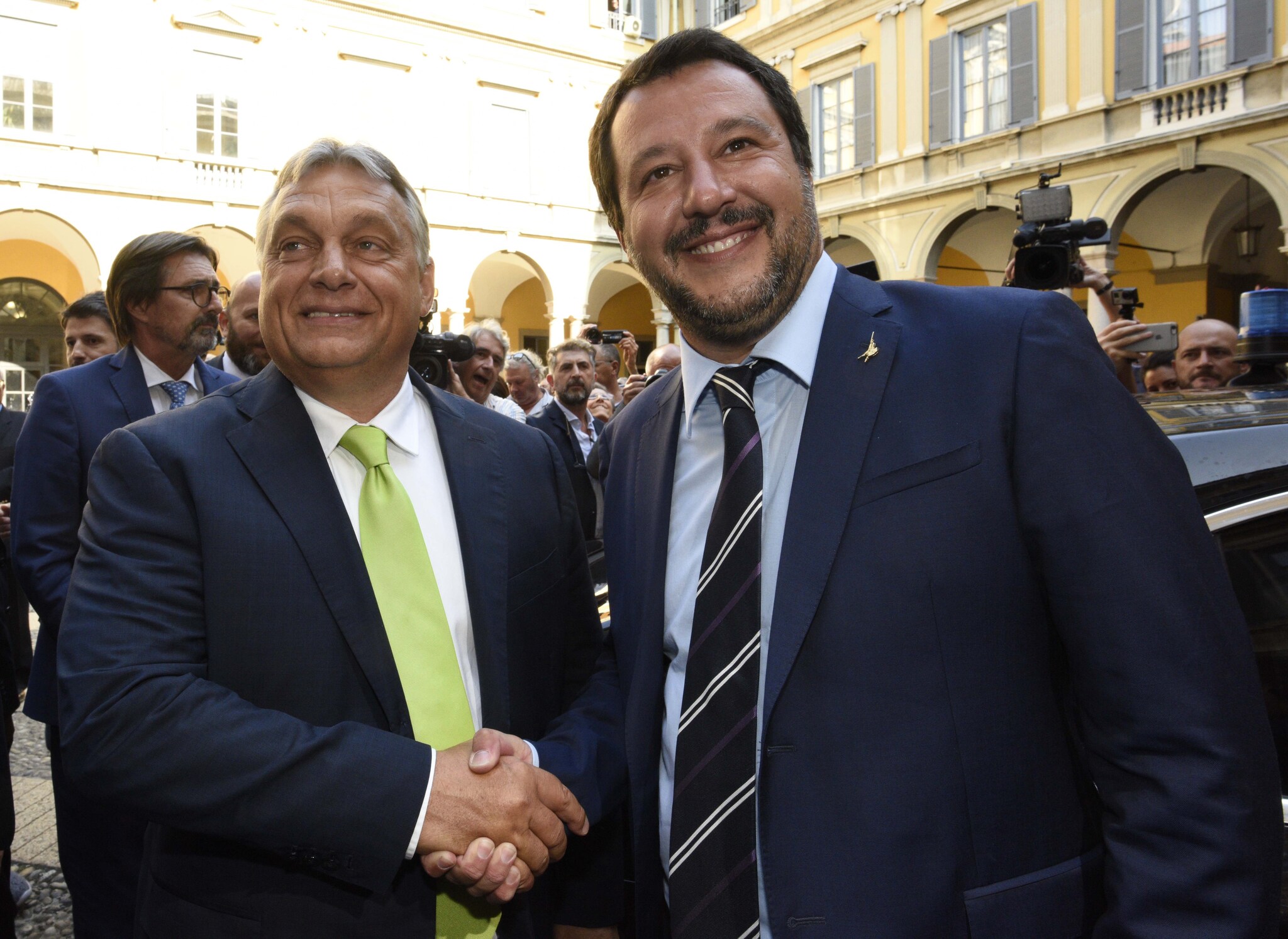 Viktor Orban e Matteo Salvini a Milano